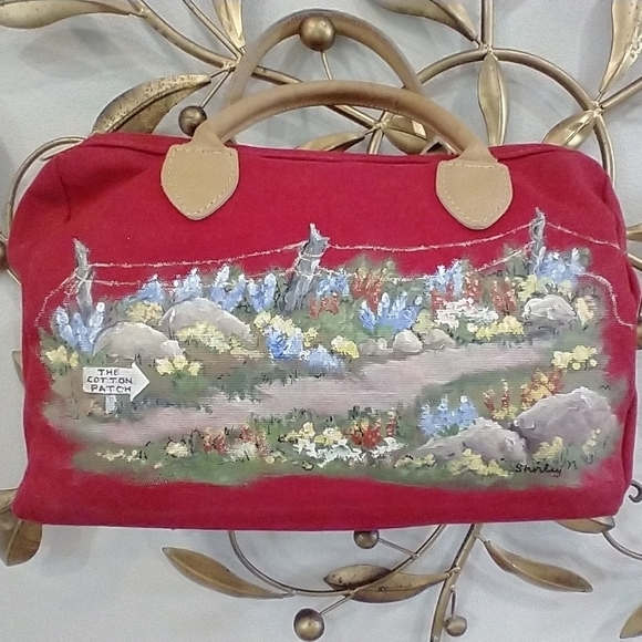 HAND PAINTED CANVAS BAG - Picture 1 of 12